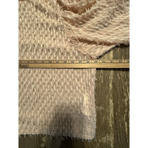 Zara Balloon Sleeve Feather Eyelash Fringe Blouse Top pale pink medium Party - Picture 5 of 13